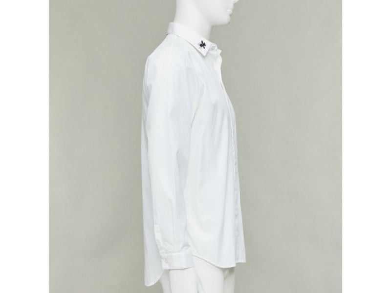 Dior DIOR HOMME white cotton black beaded triple bee collar dress shirt EU40 L Size US L / EU 52-54 / 3 - 4 Thumbnail