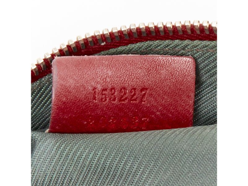 Gucci GUCCI Vintage Guccissima red leather GG emboss gold heart zip pouch make up bag Size ONE SIZE - 10 Thumbnail