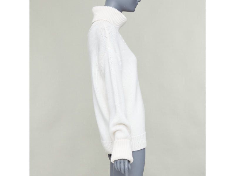 MONSE MONSE 100% wool cream deconstructed cut out turtleneck sweater XS Size S / US 4 / IT 40 - 5 Thumbnail