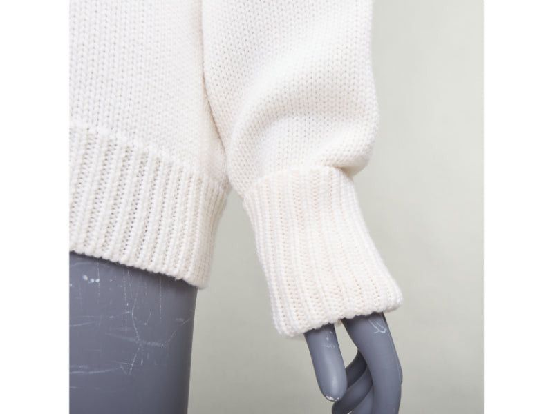 MONSE MONSE 100% wool cream deconstructed cut out turtleneck sweater XS Size S / US 4 / IT 40 - 7 Thumbnail