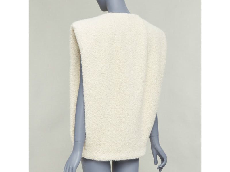 Isabel Marant ISABEL MARANT Gwendalia cream wool boucle boxy vest gilet FR34 XS Size XS / US 0-2 / IT 36-38 - 7 Thumbnail