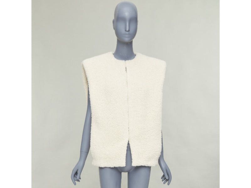 Isabel Marant ISABEL MARANT Gwendalia cream wool boucle boxy vest gilet FR34 XS Size XS / US 0-2 / IT 36-38 - 10 Thumbnail