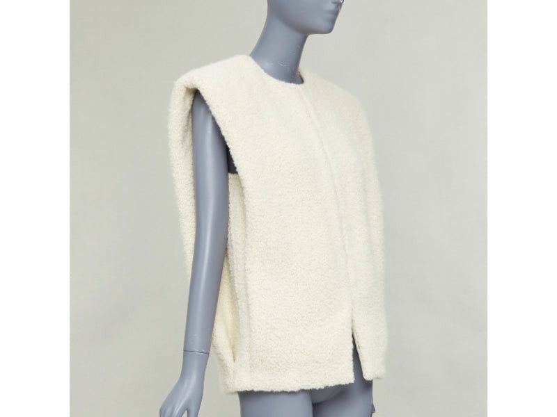 Isabel Marant ISABEL MARANT Gwendalia cream wool boucle boxy vest gilet FR34 XS Size XS / US 0-2 / IT 36-38 - 4 Thumbnail