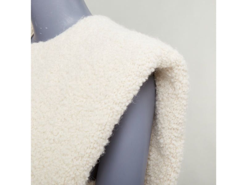 Isabel Marant ISABEL MARANT Gwendalia cream wool boucle boxy vest gilet FR34 XS Size XS / US 0-2 / IT 36-38 - 2 Thumbnail