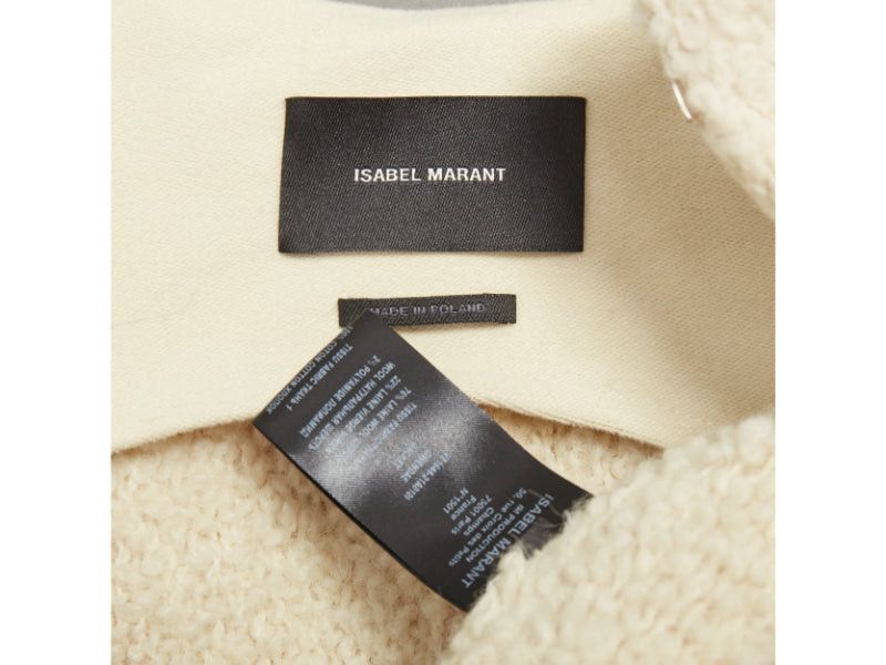 Isabel Marant ISABEL MARANT Gwendalia cream wool boucle boxy vest gilet FR34 XS Size XS / US 0-2 / IT 36-38 - 9 Thumbnail