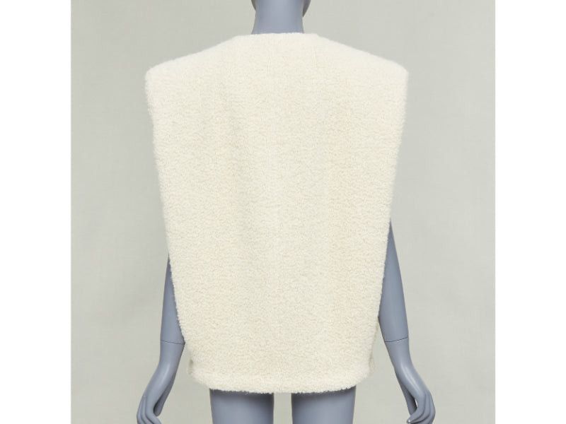 Isabel Marant ISABEL MARANT Gwendalia cream wool boucle boxy vest gilet FR34 XS Size XS / US 0-2 / IT 36-38 - 6 Thumbnail