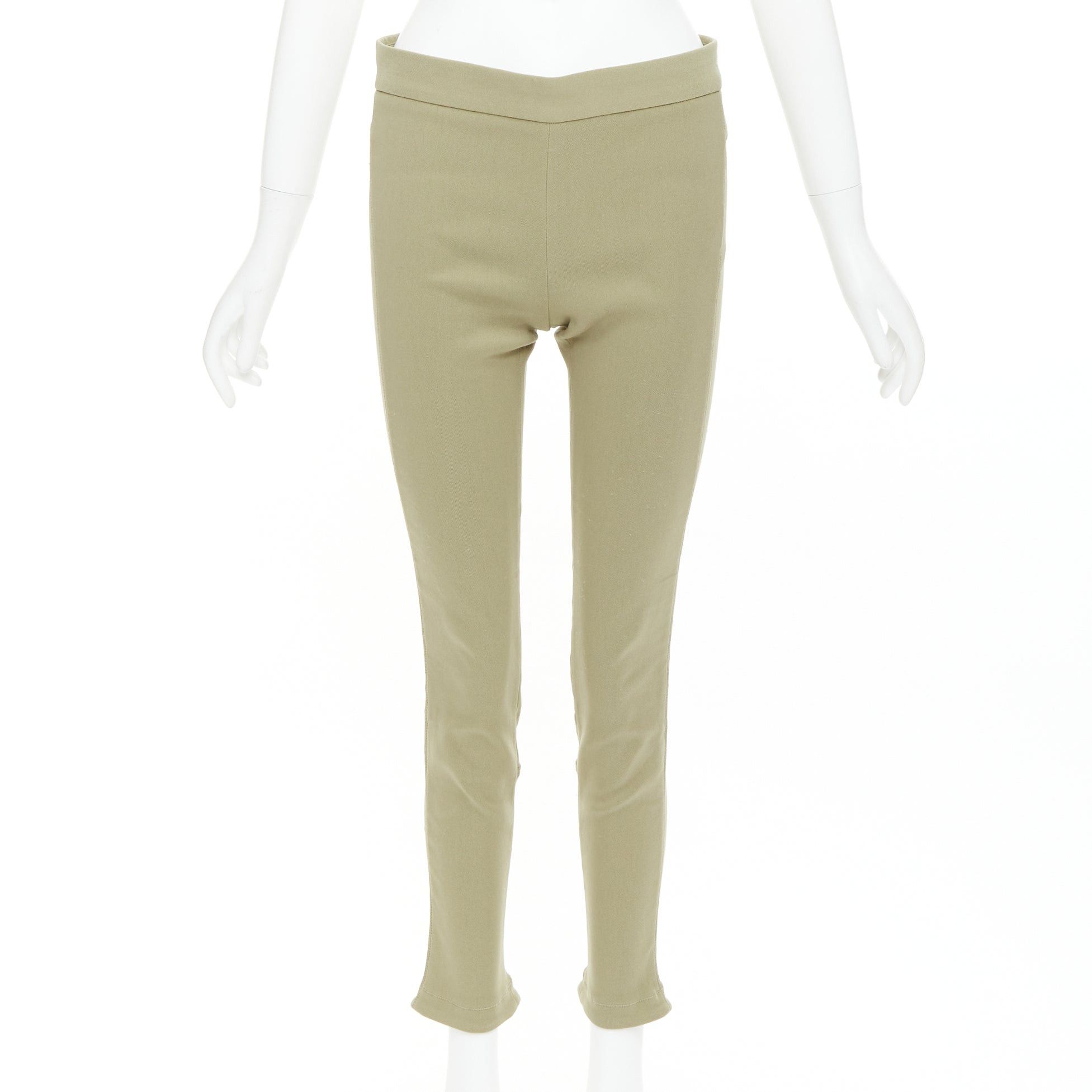 Givenchy GIVENCHY khaki cotton blend skinny zip back riding pants FR36 S Size 27" / US 4 / IT 40 - 3 Thumbnail