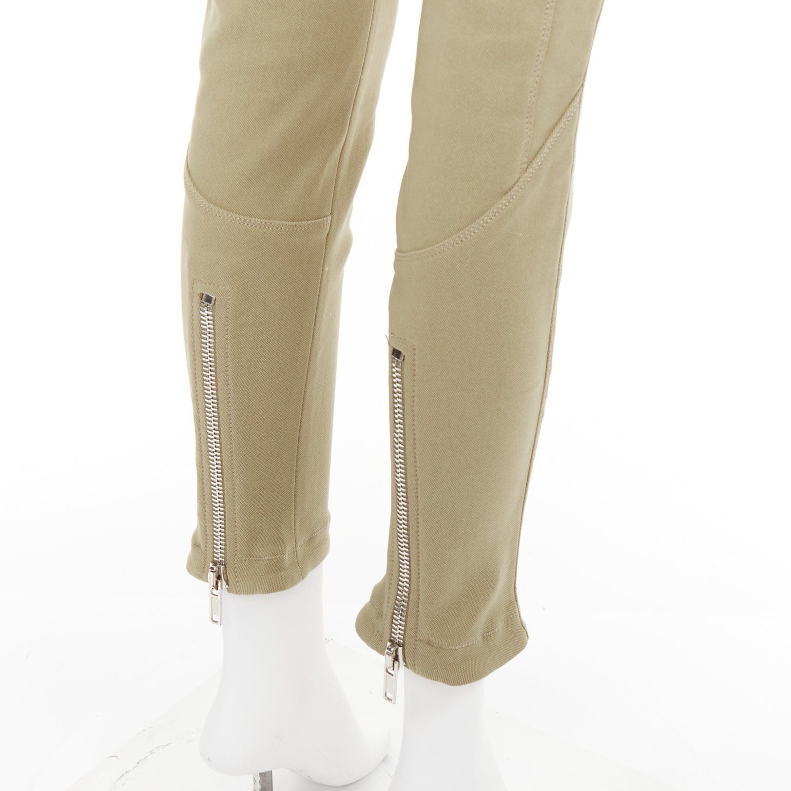 Givenchy GIVENCHY khaki cotton blend skinny zip back riding pants FR36 S Size 27" / US 4 / IT 40 - 7 Thumbnail
