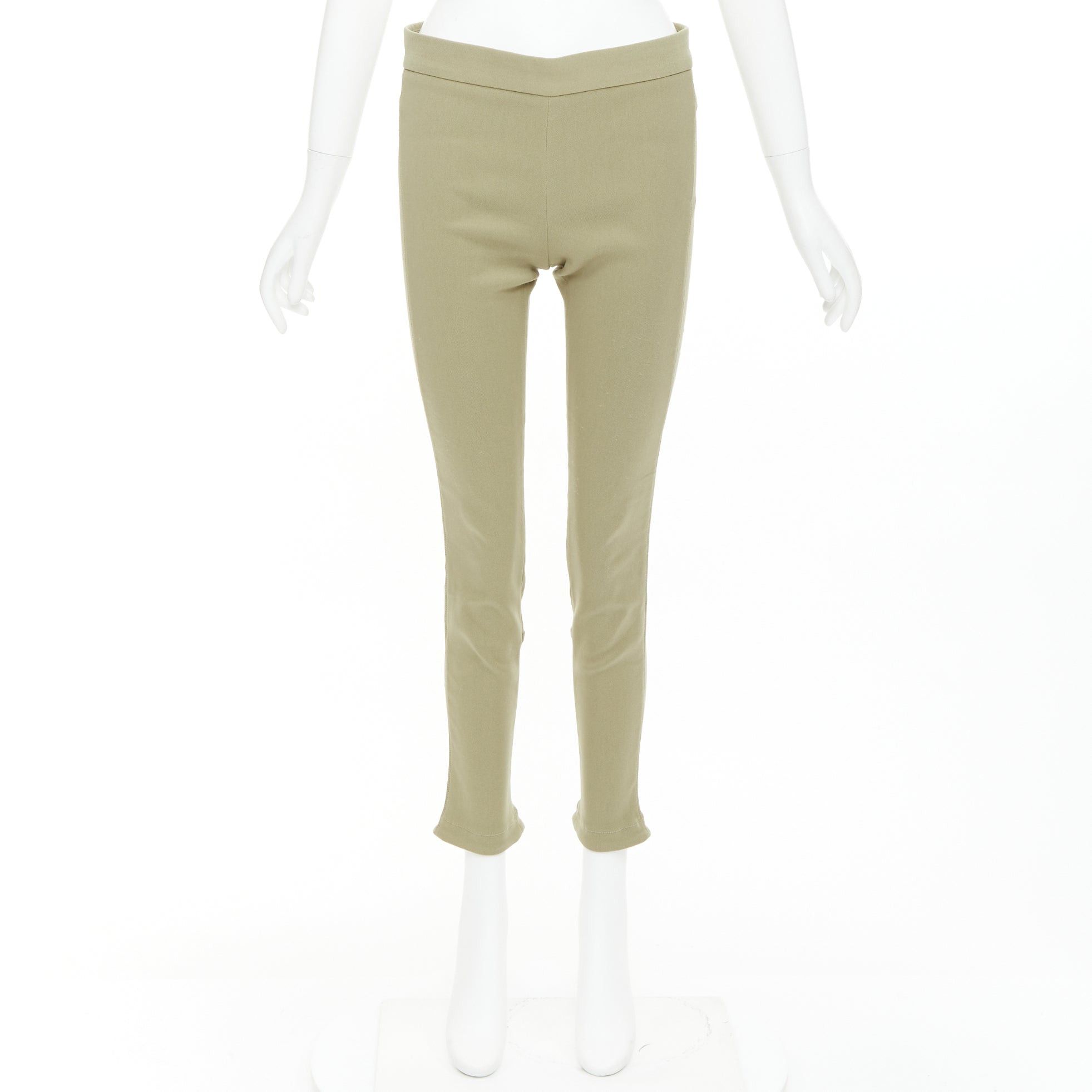 Givenchy GIVENCHY khaki cotton blend skinny zip back riding pants FR36 S Size 27" / US 4 / IT 40 - 9 Thumbnail