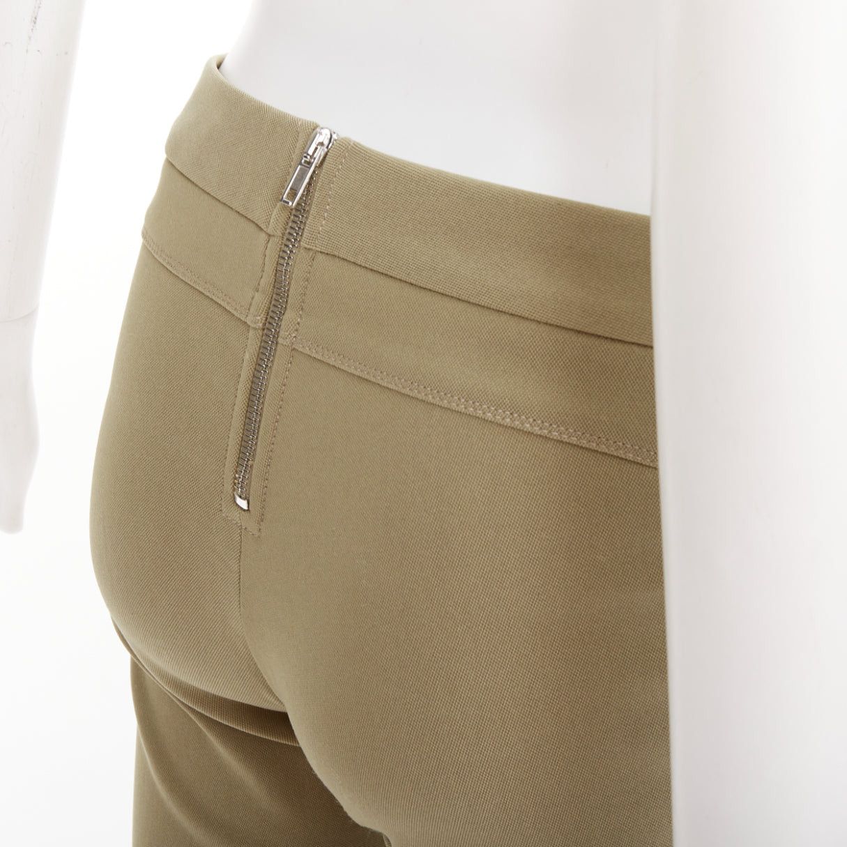 Givenchy GIVENCHY khaki cotton blend skinny zip back riding pants FR36 S Size 27" / US 4 / IT 40 - 2 Thumbnail