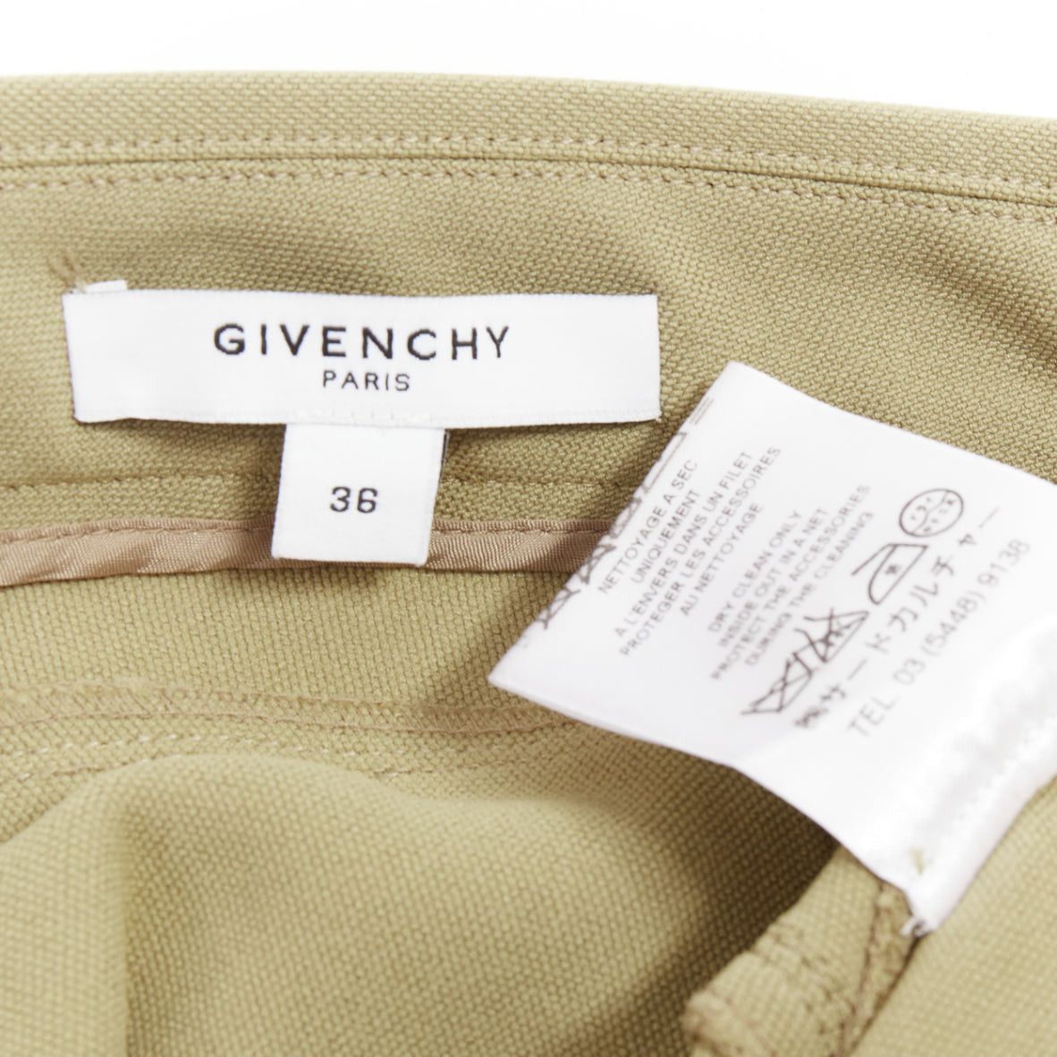 Givenchy GIVENCHY khaki cotton blend skinny zip back riding pants FR36 S Size 27" / US 4 / IT 40 - 8 Thumbnail