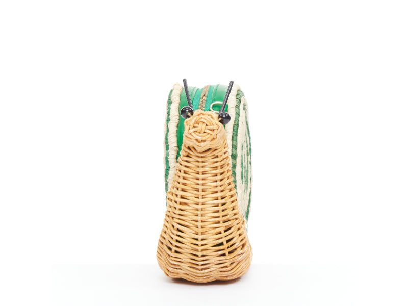 Kate Spade KATE SPADE Spring Forward Wicker Snail green raffia straw rattan crossbody clutch Size ONE SIZE - 4 Thumbnail