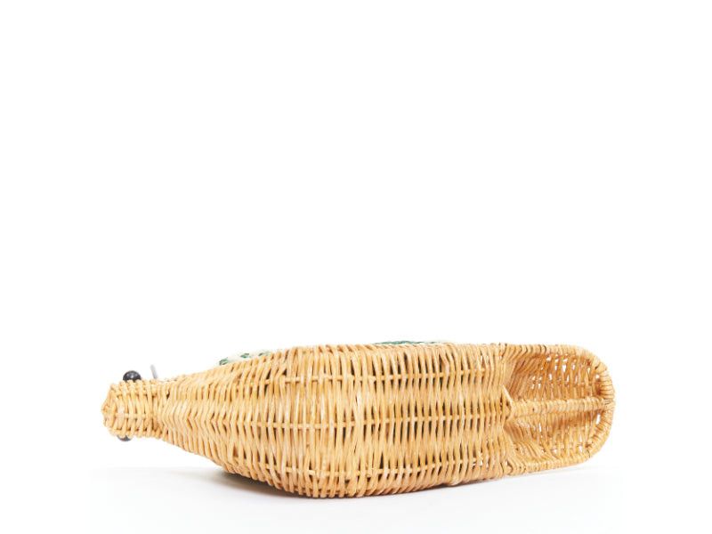 Kate Spade KATE SPADE Spring Forward Wicker Snail green raffia straw rattan crossbody clutch Size ONE SIZE - 6 Thumbnail