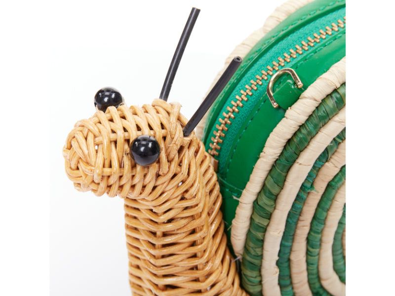 Kate Spade KATE SPADE Spring Forward Wicker Snail green raffia straw rattan crossbody clutch Size ONE SIZE - 7 Thumbnail