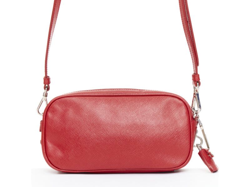 Prada PRADA 2011 Runway Saffiano Buckle Camera red leather silver buckle crossbody bag Size ONE SIZE - 5 Thumbnail