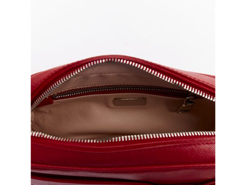 Prada PRADA 2011 Runway Saffiano Buckle Camera red leather silver buckle crossbody bag Size ONE SIZE - 9 Thumbnail