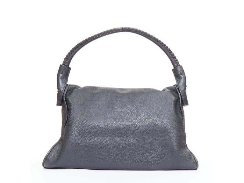 Tod's TOD'S Double Double T black calfskin silver grommet weave fringe shoulder hobo bag Size ONE SIZE - 5 Thumbnail