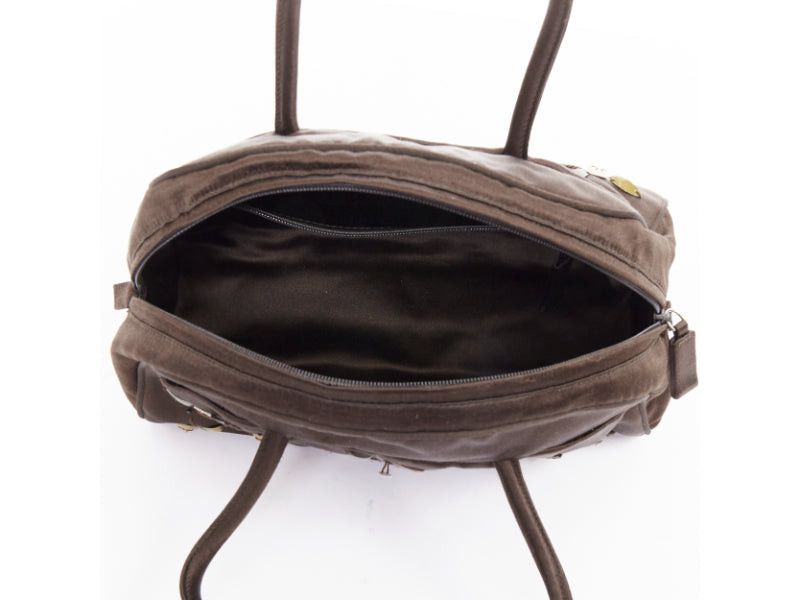 Prada PRADA Vintage brown satin leather beads embroidered top handle bag Size ONE SIZE - 9 Thumbnail