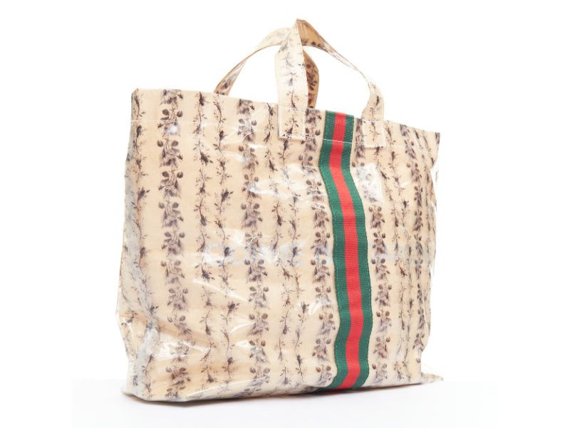 Gucci GUCCI COMME DES GARCONS 2021 green red beige vinyl pvc sherry paper tote bag Size ONE SIZE - 3 Thumbnail
