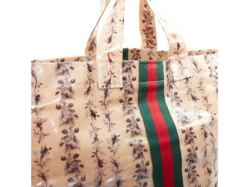 Gucci GUCCI COMME DES GARCONS 2021 green red beige vinyl pvc sherry paper tote bag Size ONE SIZE - 7 Thumbnail