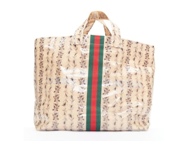Gucci GUCCI COMME DES GARCONS 2021 green red beige vinyl pvc sherry paper tote bag Size ONE SIZE - 5 Thumbnail