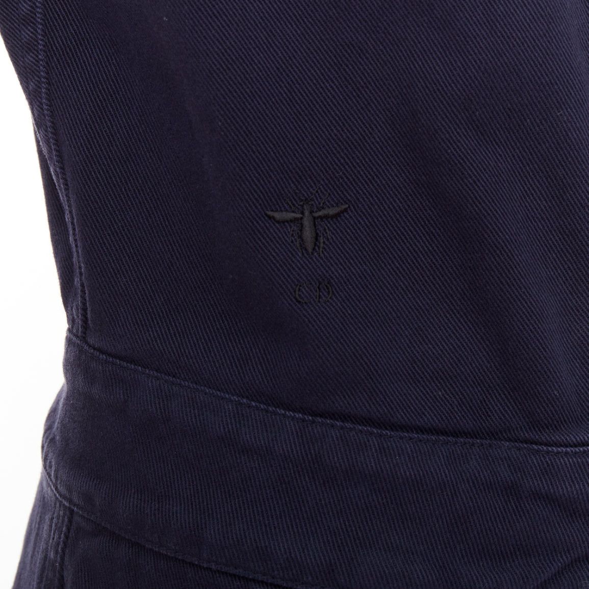 Dior CHRISTIAN DIOR navy cotton CD bee cargo playsuit romper FR34 XS Size 26" / US 2 / IT 38 - 2 Thumbnail