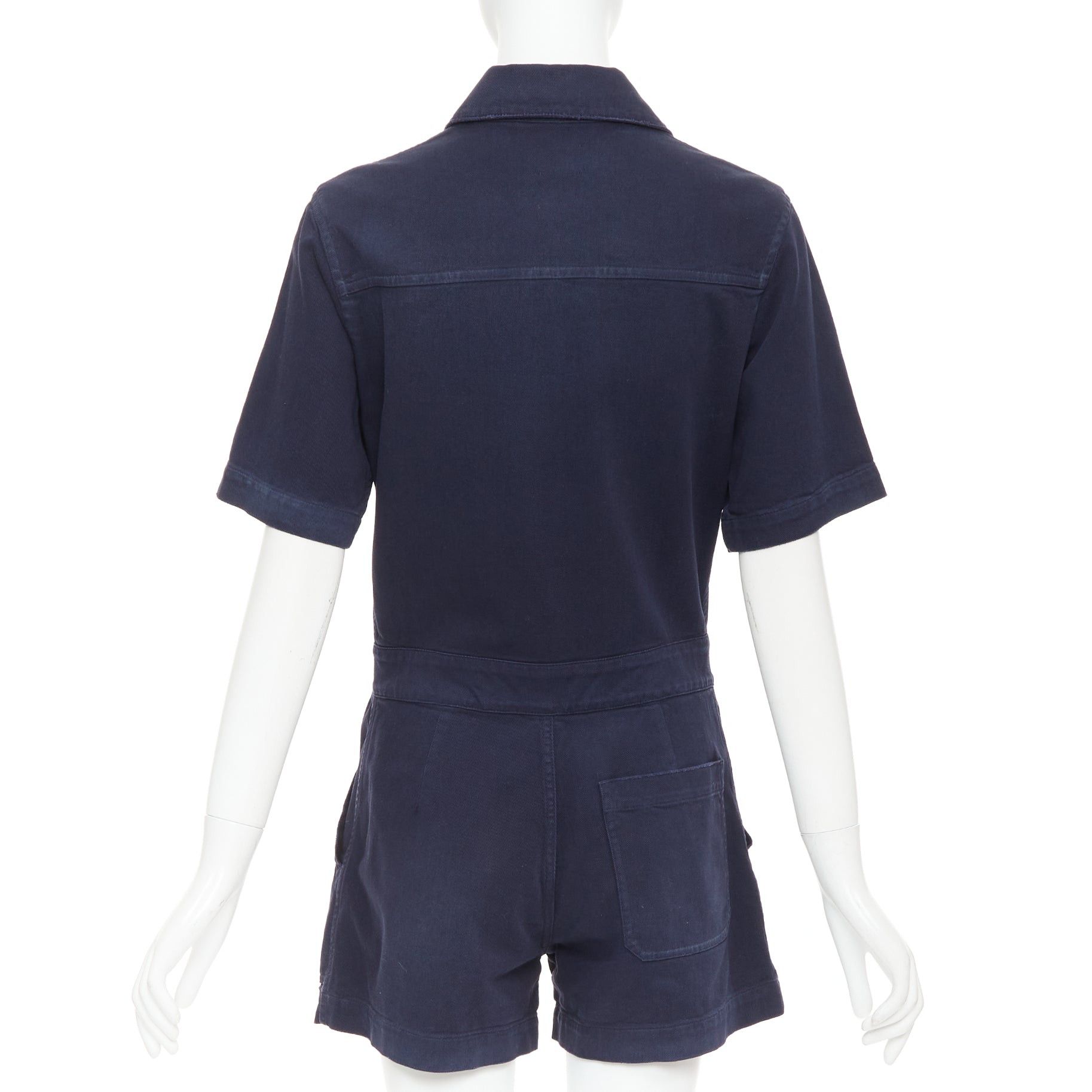 Dior CHRISTIAN DIOR navy cotton CD bee cargo playsuit romper FR34 XS Size 26" / US 2 / IT 38 - 5 Thumbnail
