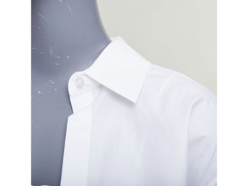 Alexander Wang T ALEXANDER WANG white cotton smocked tube oversized crop shirt set S Size S / US 4 / IT 40 - 7 Thumbnail