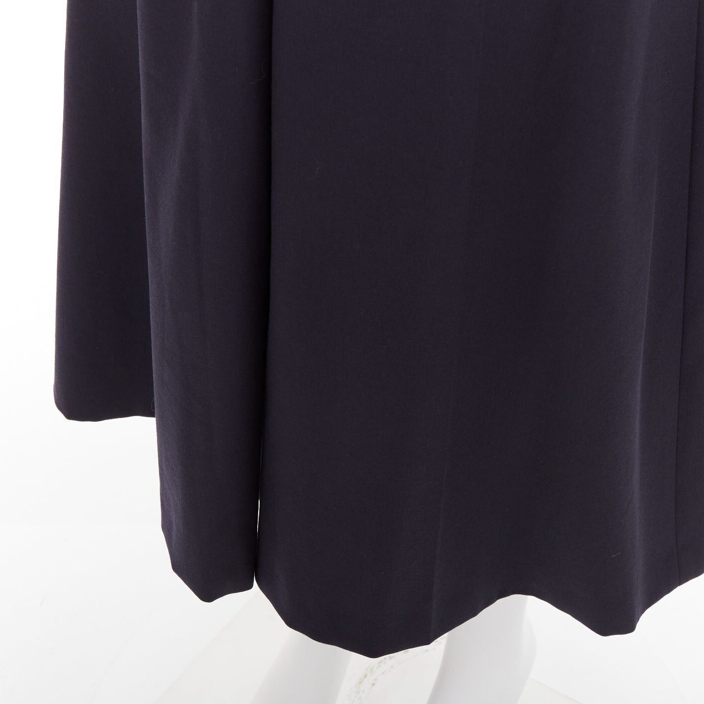 Alexander McQueen ALEXANDER MCQUEEN navy virgin wool box pleat wide leg cropped pants IT34 XXS Size 24" / US 00 / IT 34 - 7 Thumbnail