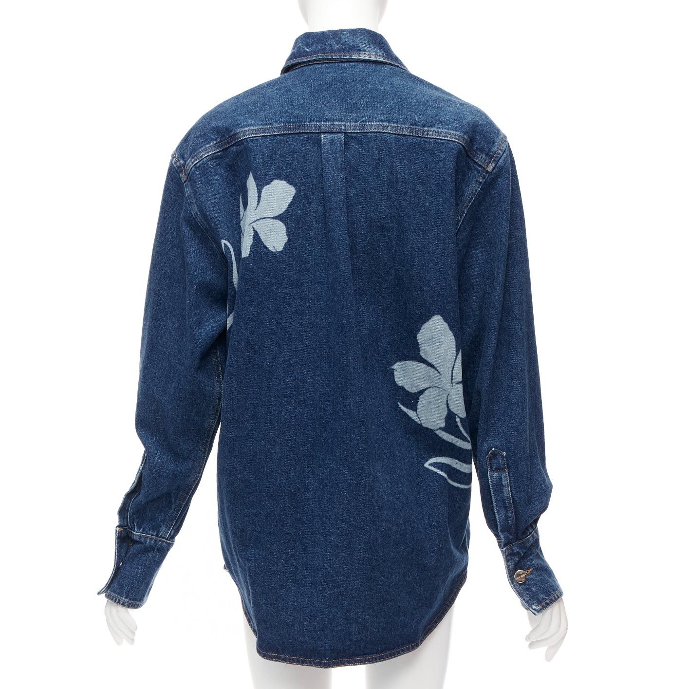 Other DAVID KOMA 2022 blue organic cotton floral silver logo button shirt UK6 XS Size XS / US 0-2 / IT 36-38 - 5 Thumbnail