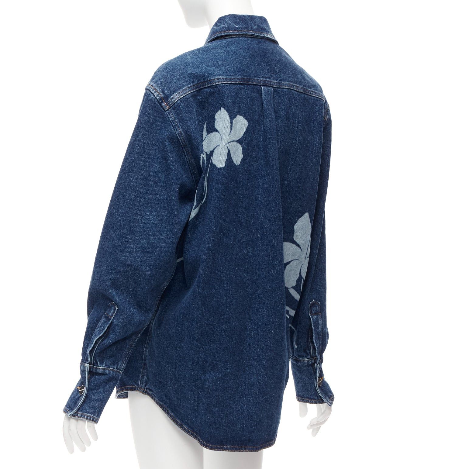 Other DAVID KOMA 2022 blue organic cotton floral silver logo button shirt UK6 XS Size XS / US 0-2 / IT 36-38 - 6 Thumbnail