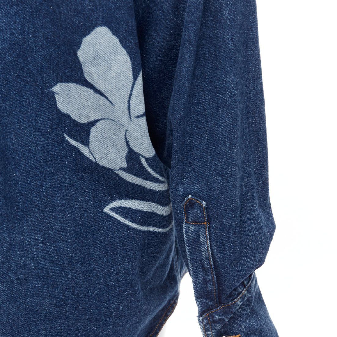 Other DAVID KOMA 2022 blue organic cotton floral silver logo button shirt UK6 XS Size XS / US 0-2 / IT 36-38 - 2 Thumbnail