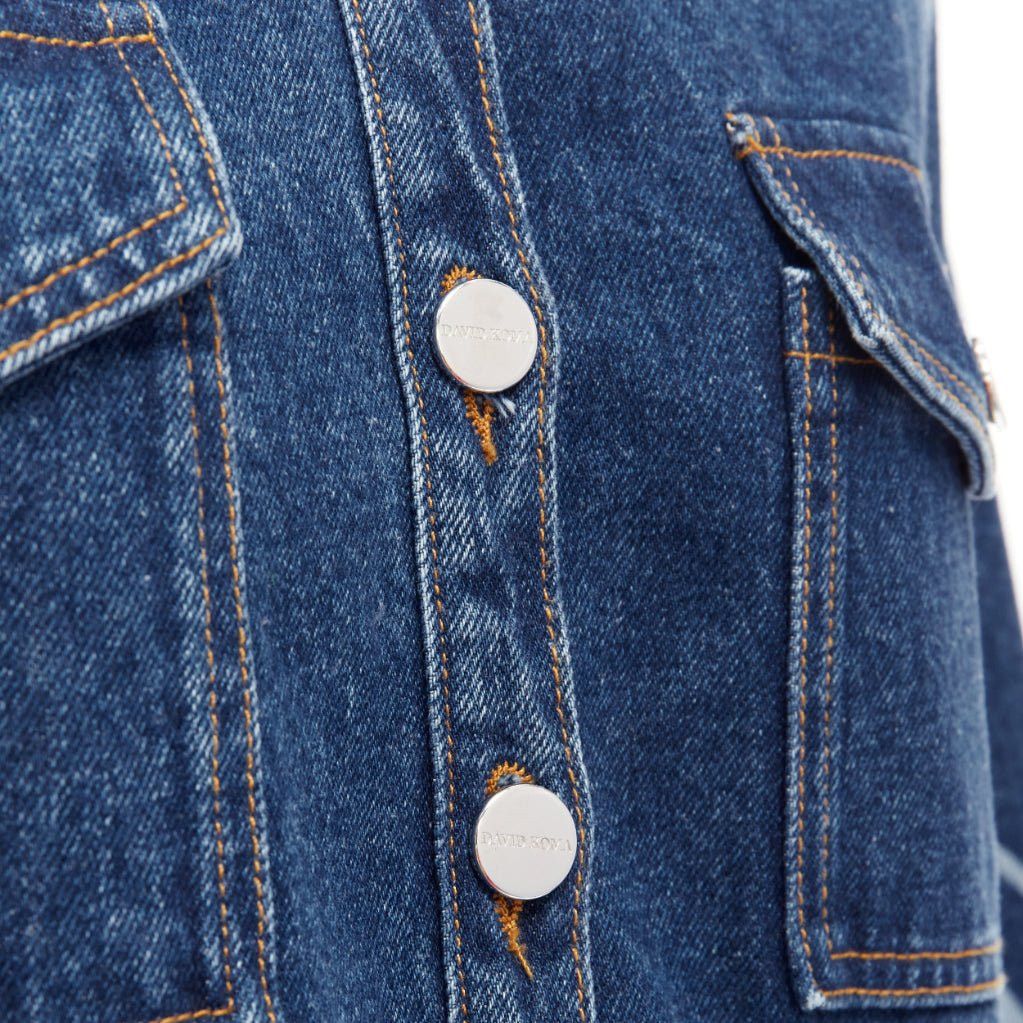 Other DAVID KOMA 2022 blue organic cotton floral silver logo button shirt UK6 XS Size XS / US 0-2 / IT 36-38 - 7 Thumbnail