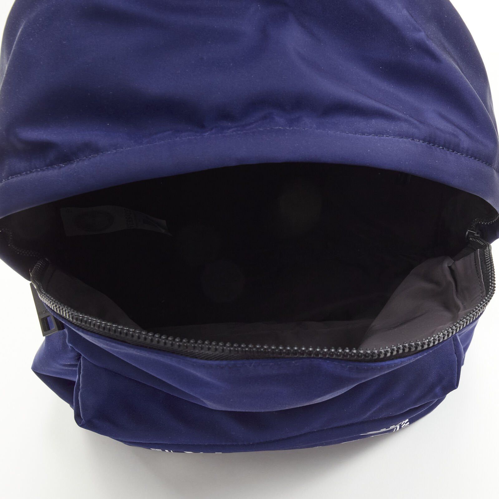 Versace VERSACE 90's Box Logo navy blue nylon Greca strap backpack Size ONE SIZE - 9 Thumbnail