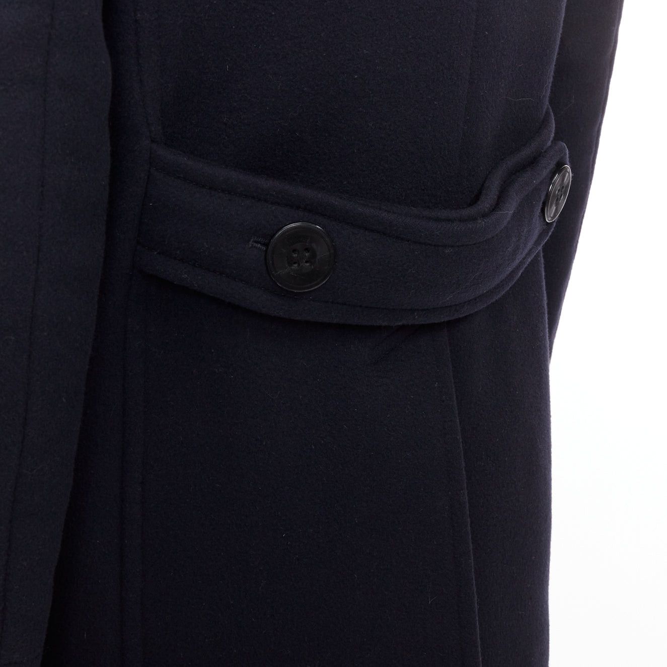 Tom Ford TOM FORD navy 100% wool leather trim double breasted pea coat IT48 M Size US M / EU 48-50 / 2 - 7 Thumbnail