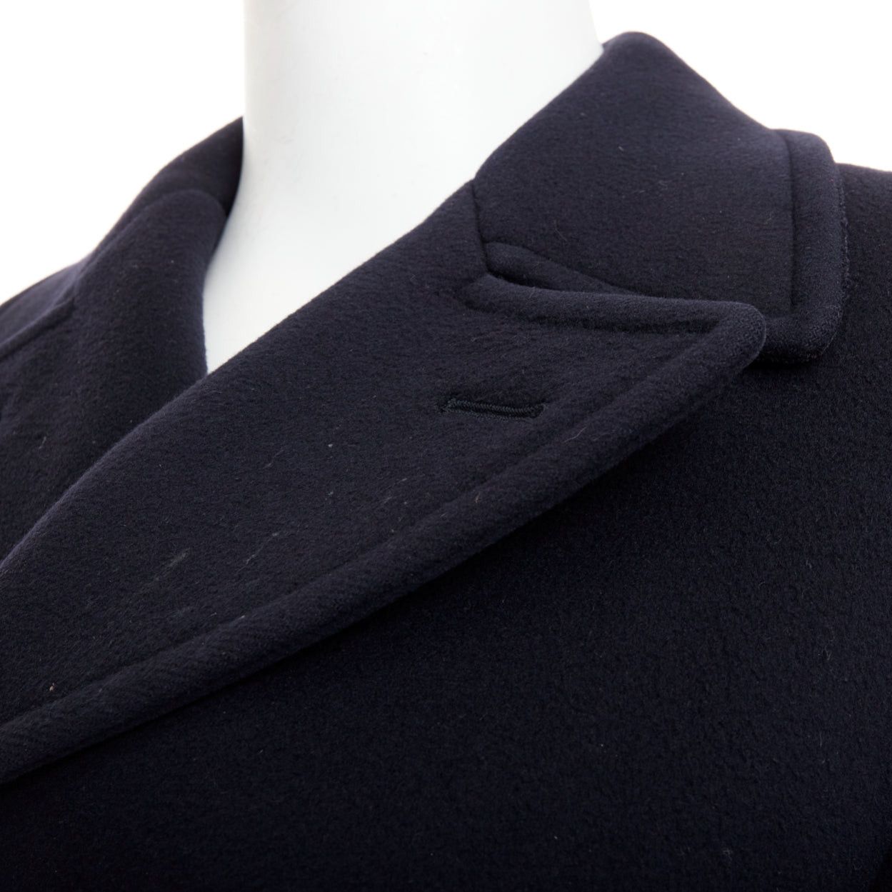 Tom Ford TOM FORD navy 100% wool leather trim double breasted pea coat IT48 M Size US M / EU 48-50 / 2 - 9 Thumbnail