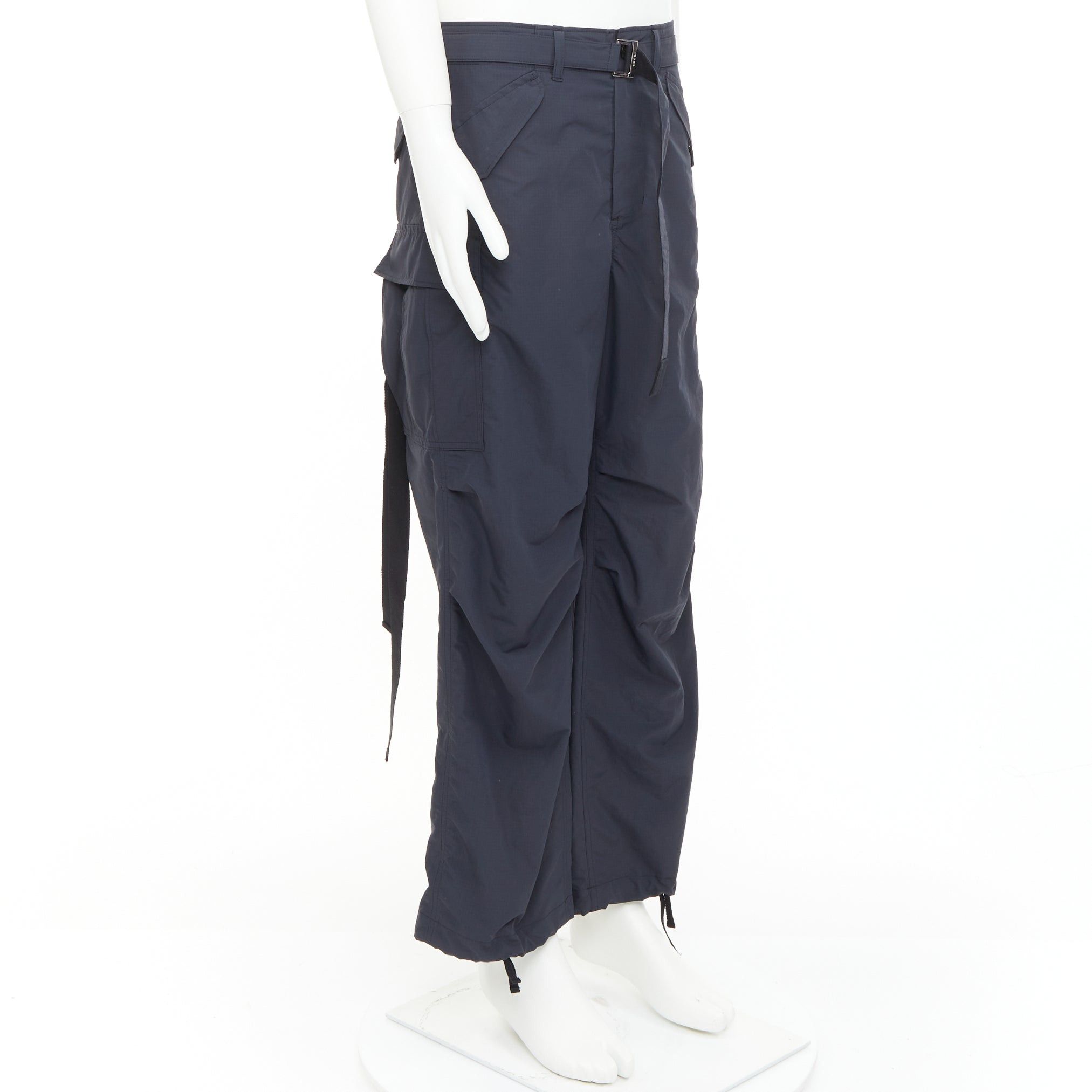 Sacai SACAI 2024 black nylon belted pocketed strapped cargo pocket pants JP2 M Size US 30 / EU 46 - 3 Thumbnail
