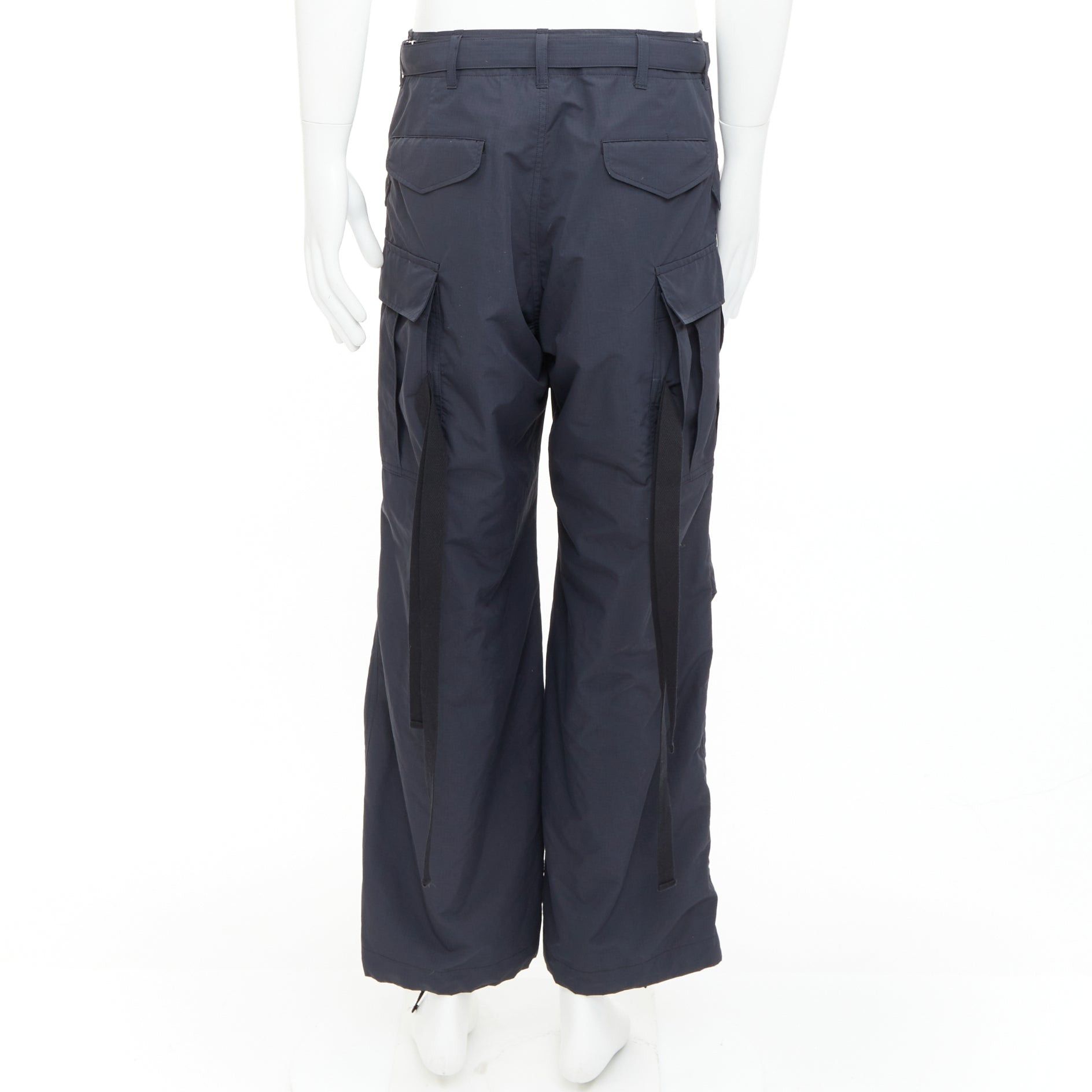 Sacai SACAI 2024 black nylon belted pocketed strapped cargo pocket pants JP2 M Size US 30 / EU 46 - 5 Thumbnail