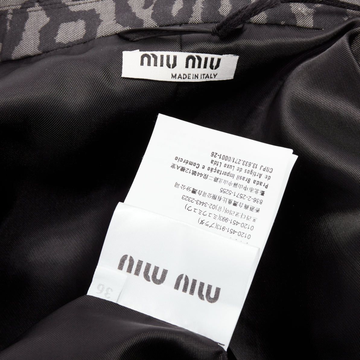 Miu Miu MIU MIU 2019 grey virgin wool mohair leopard logo back blazer jacket IT36 XXS Size XS / US 0-2 / IT 36-38 - 9 Thumbnail