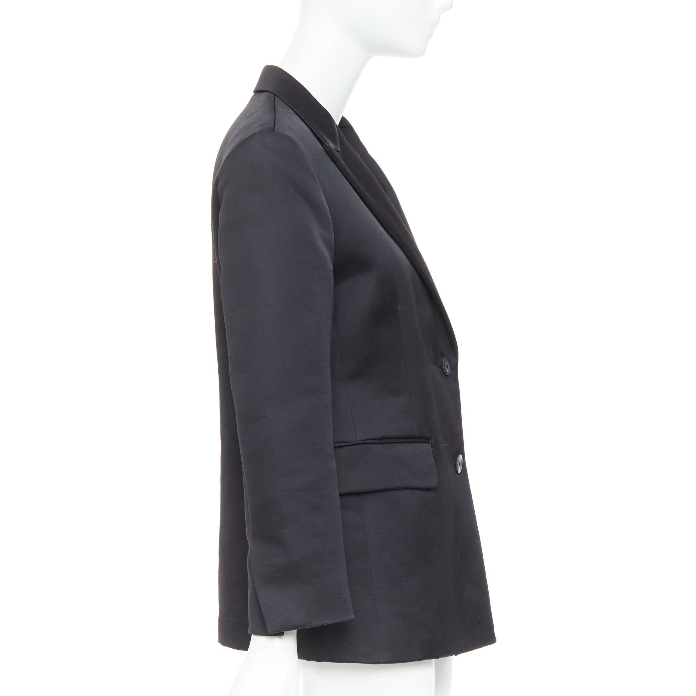 Other BACCA black satin cropped sleeves single breasted boxy tuxedo blazer Size S / US 4 / IT 40 - 5 Thumbnail