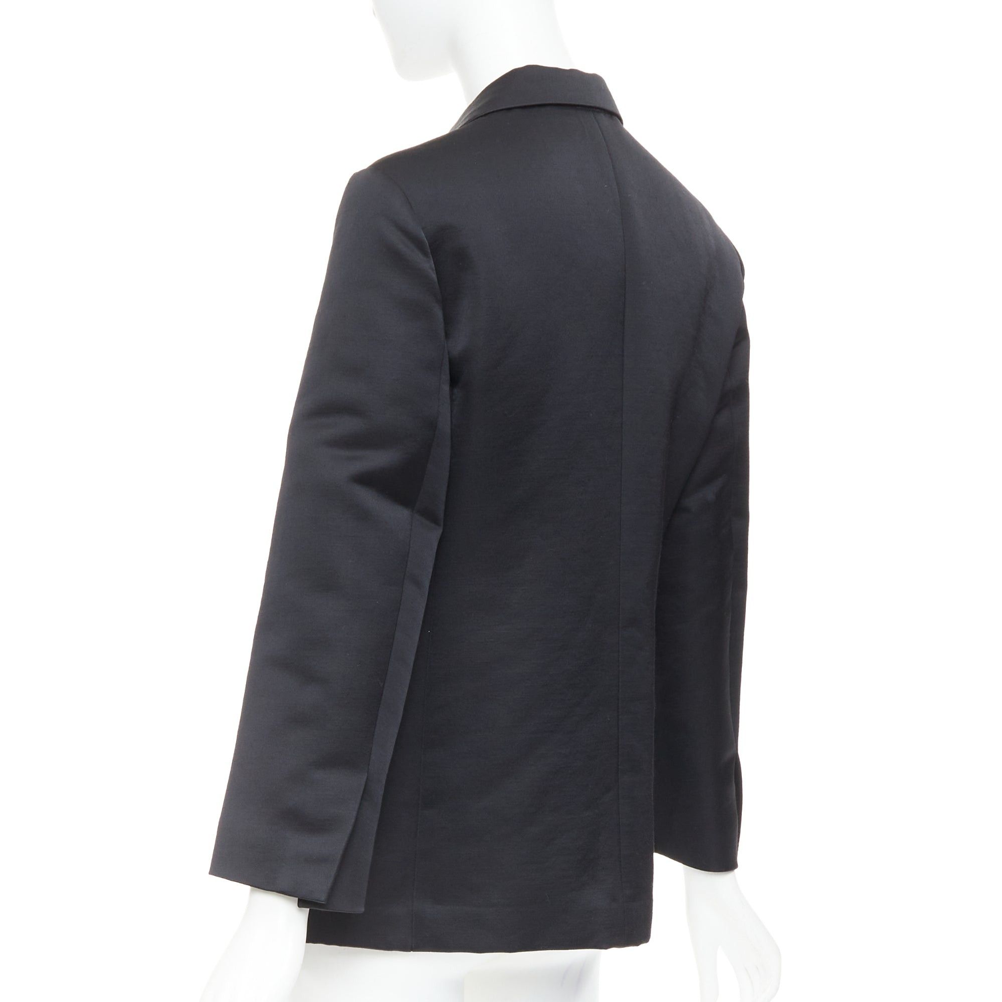 Other BACCA black satin cropped sleeves single breasted boxy tuxedo blazer Size S / US 4 / IT 40 - 7 Thumbnail
