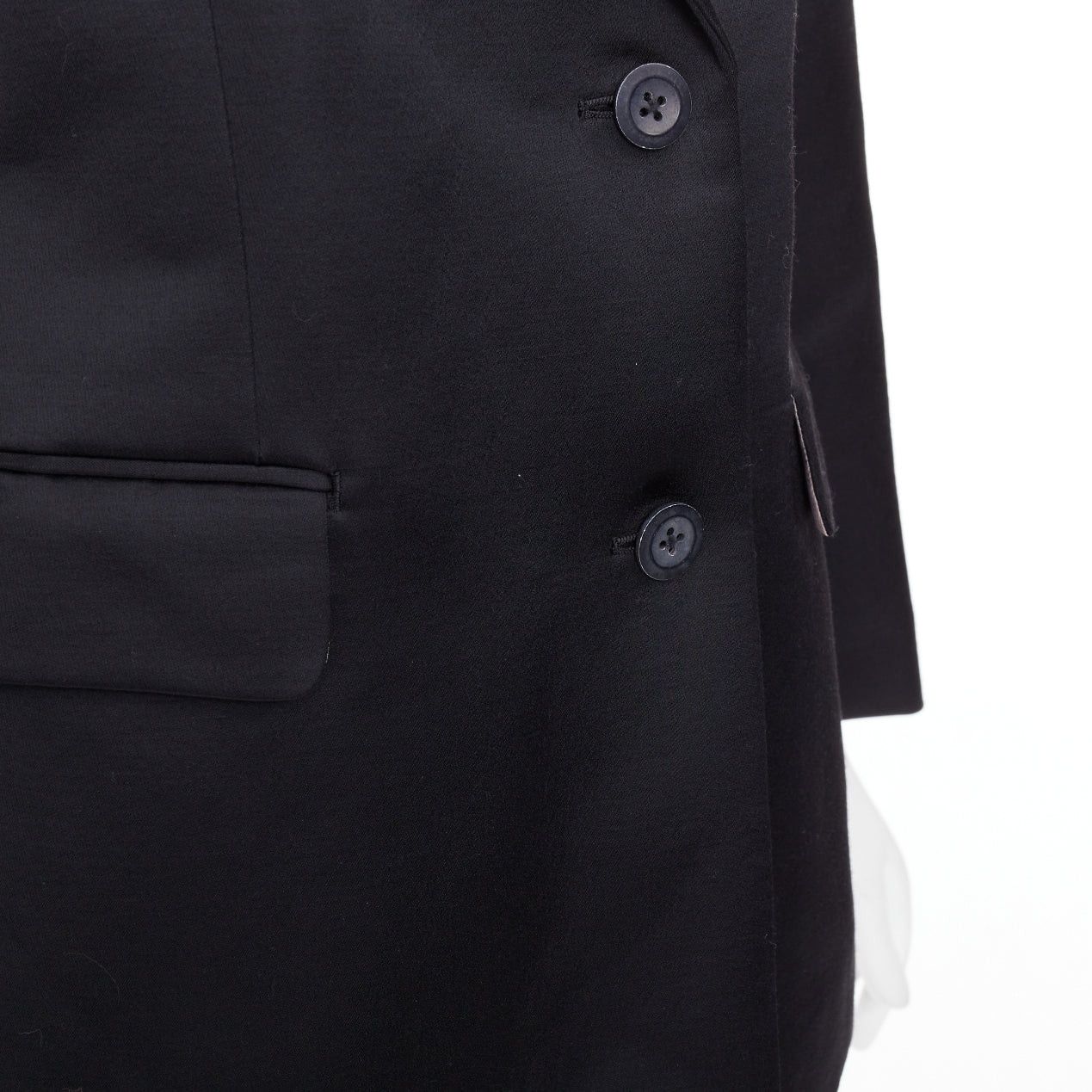 Other BACCA black satin cropped sleeves single breasted boxy tuxedo blazer Size S / US 4 / IT 40 - 8 Thumbnail