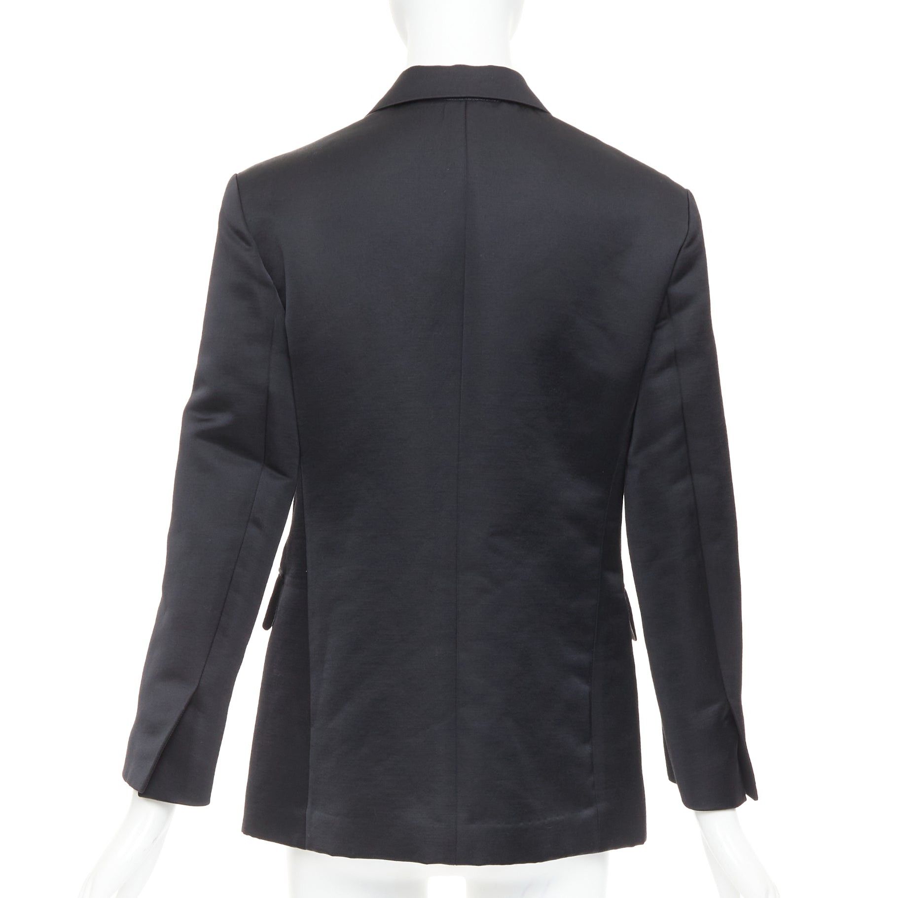 Other BACCA black satin cropped sleeves single breasted boxy tuxedo blazer Size S / US 4 / IT 40 - 6 Thumbnail