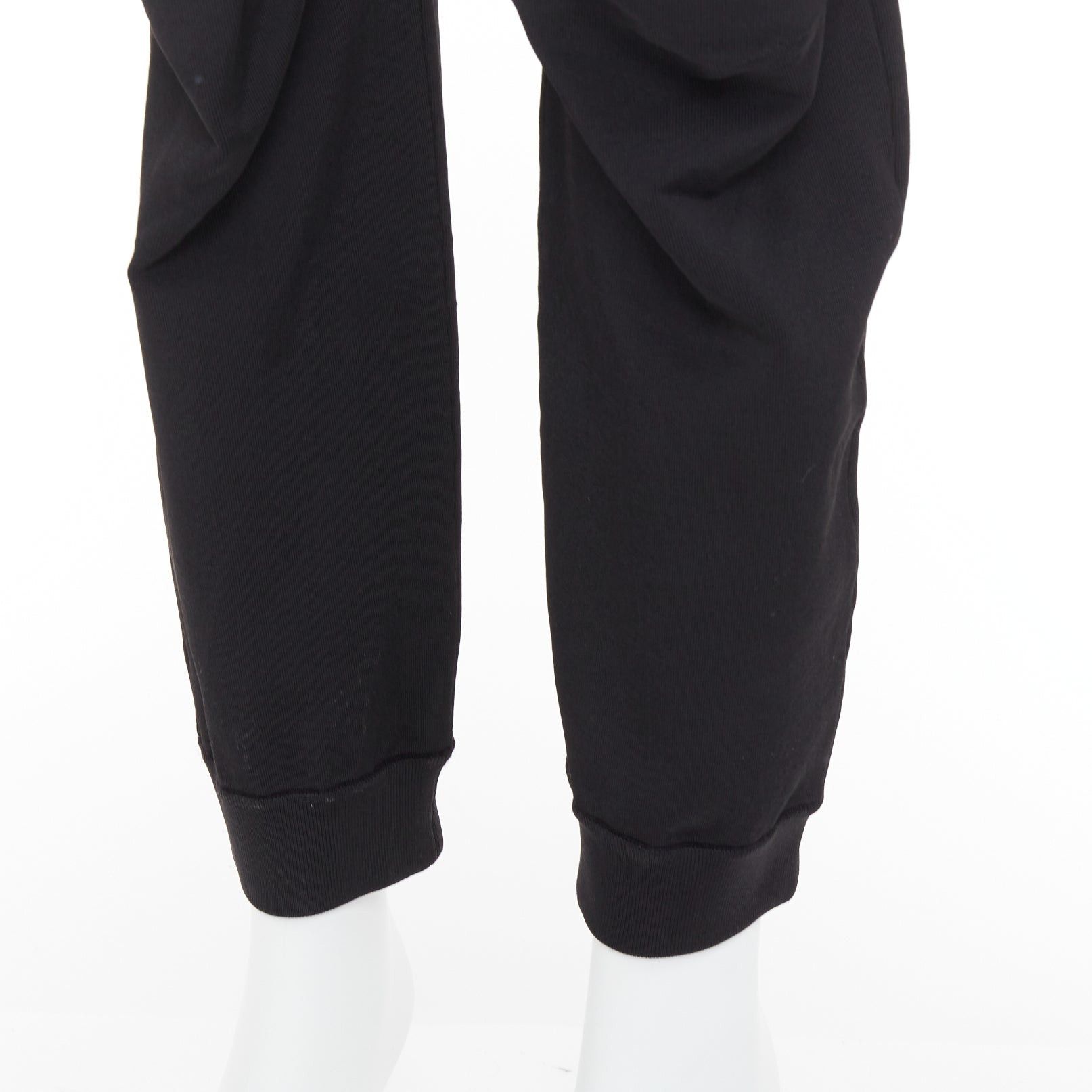 Balenciaga BALENCIAGA black hidden drawstring knee darts cropped jogger pants Size 26" / US 2 / IT 38 - 2 Thumbnail