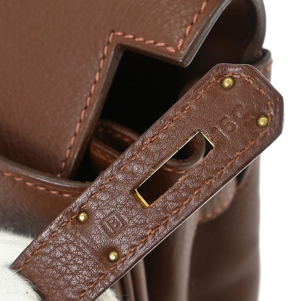 Hermes Hermes Kelly Handbag Brown Evergrain with Gold Hardware Size ONE SIZE - 4 Thumbnail