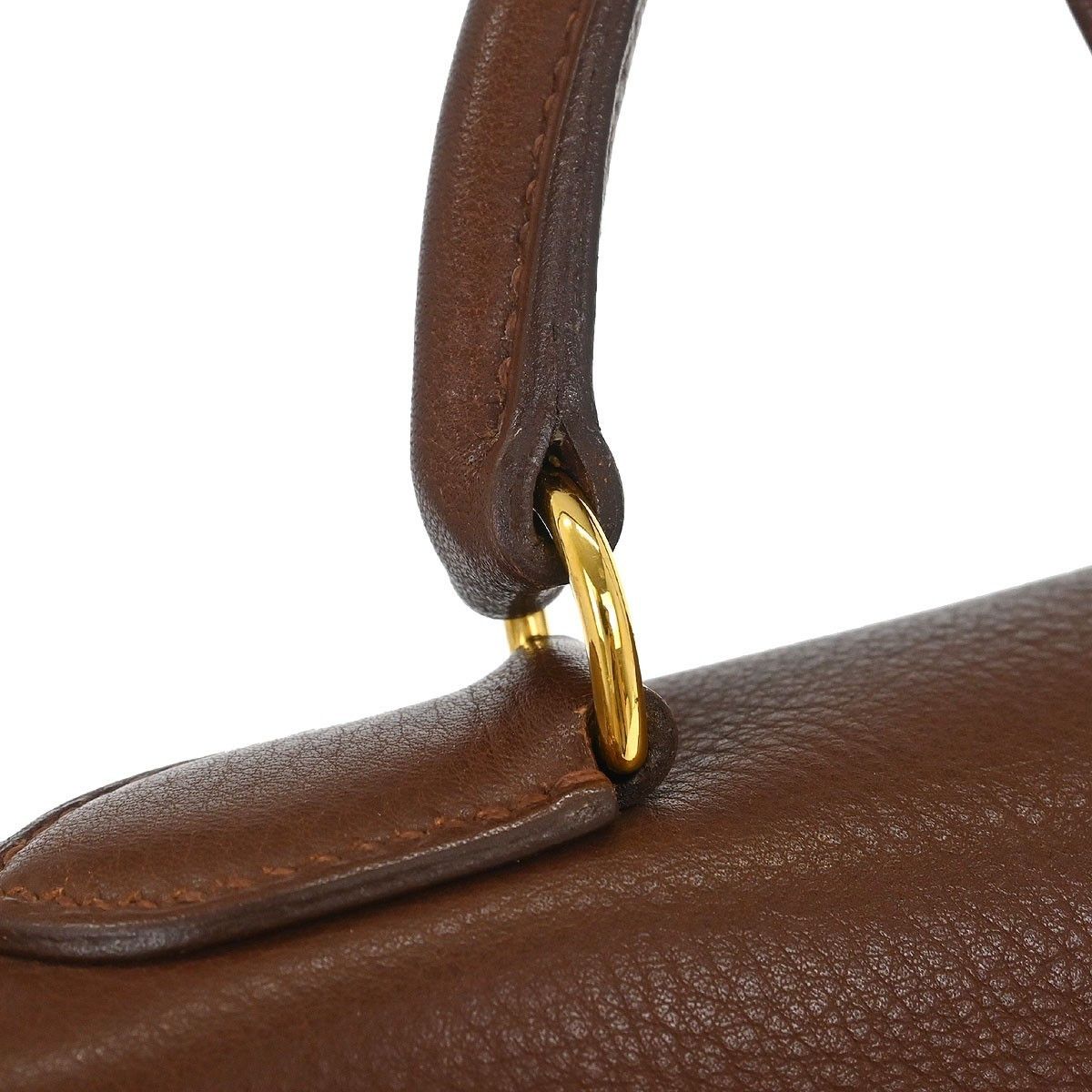 Hermes Hermes Kelly Handbag Brown Evergrain with Gold Hardware Size ONE SIZE - 5 Thumbnail