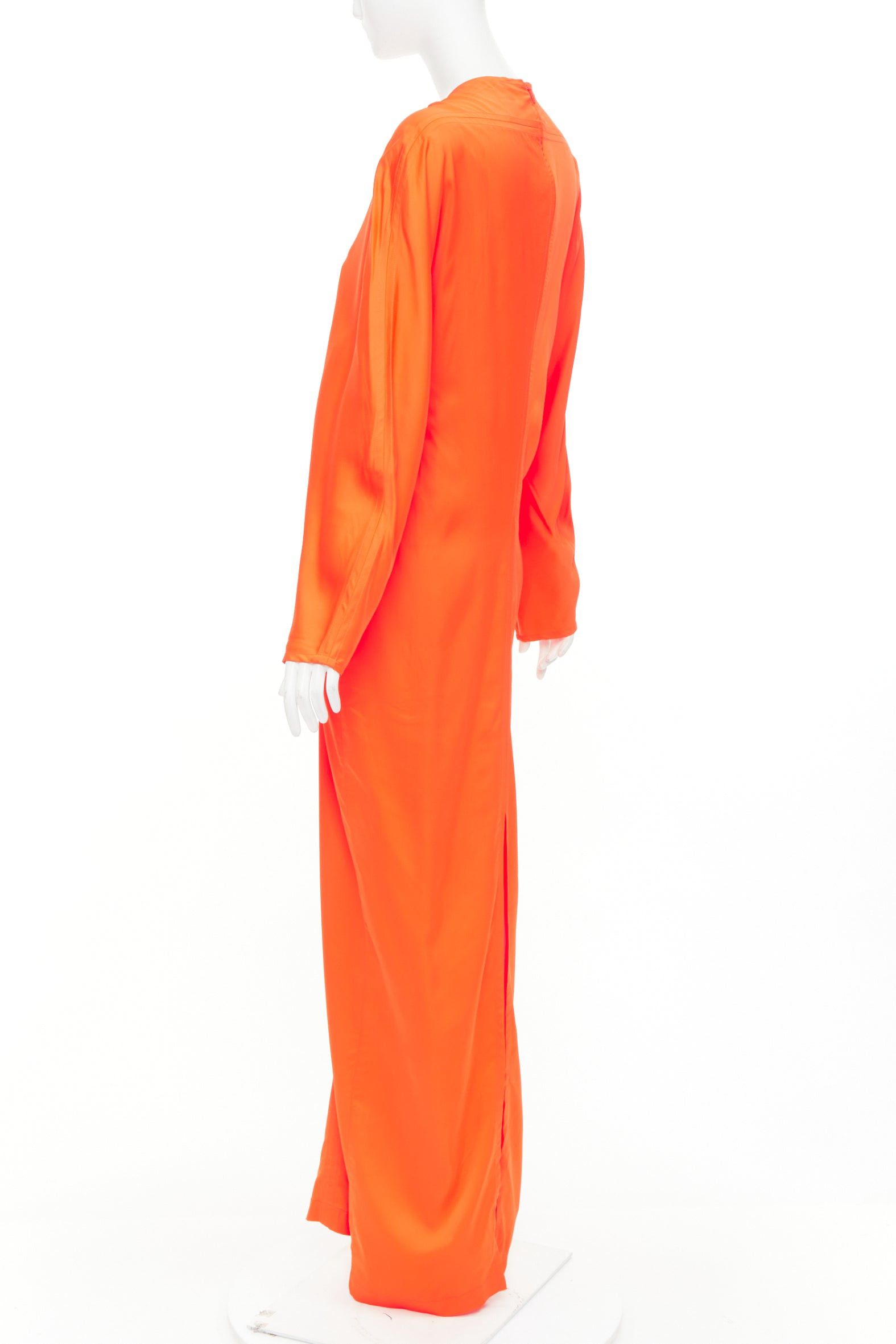 Salvatore Ferragamo FERRAGAMO Maximilian Davis Mandarin orange satin kimono gown dress IT40 S Size S / US 4 / IT 40 - 6 Thumbnail