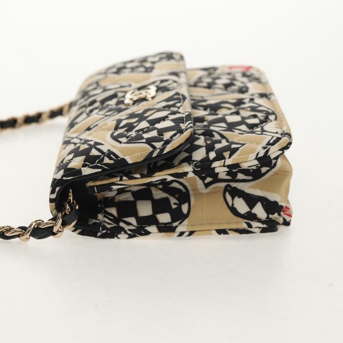 Chanel Chanel Flap Card Holder on Chain Quilted Printed Canvas Size ONE SIZE - 3 Thumbnail