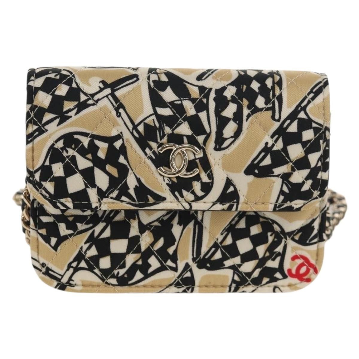 Chanel Chanel Flap Card Holder on Chain Quilted Printed Canvas Size ONE SIZE - 19 Thumbnail