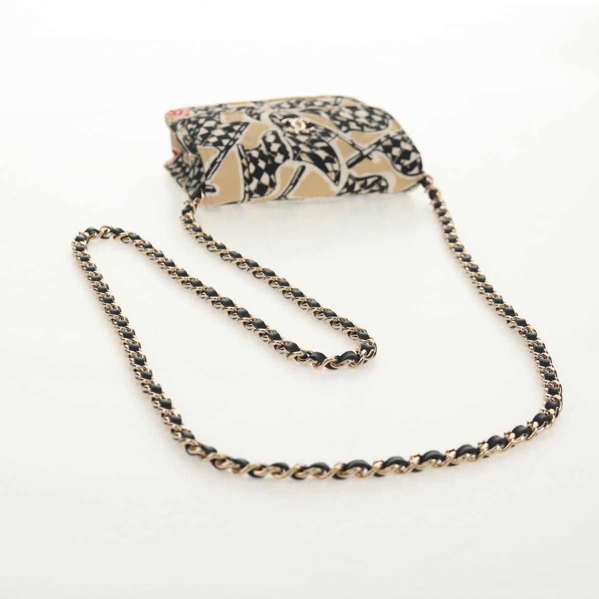 Chanel Chanel Flap Card Holder on Chain Quilted Printed Canvas Size ONE SIZE - 8 Thumbnail
